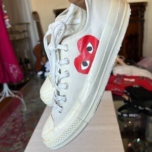 Converse x comme de garcons PLAY white sneakers. Worn a lots of  times.❤️